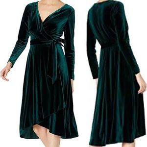 Dkny green velvet dress